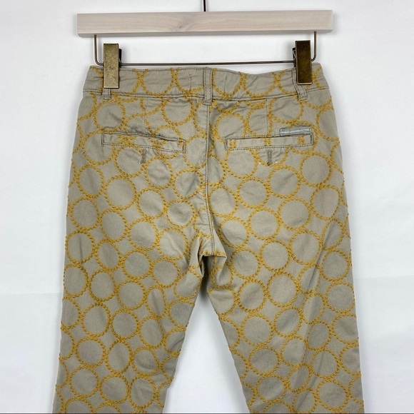 𝅺ANTHROPOLOGIE Relaxed Fit Circle-Embroidered Chinos - Picture 4 of 13